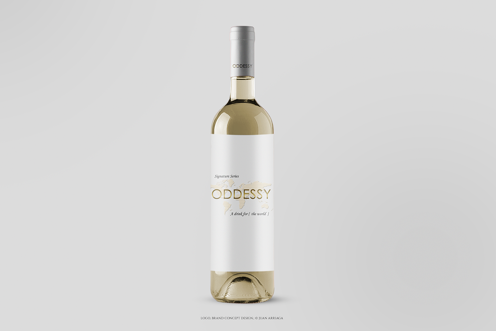 Packaging mock-up for a Oddesy Wine